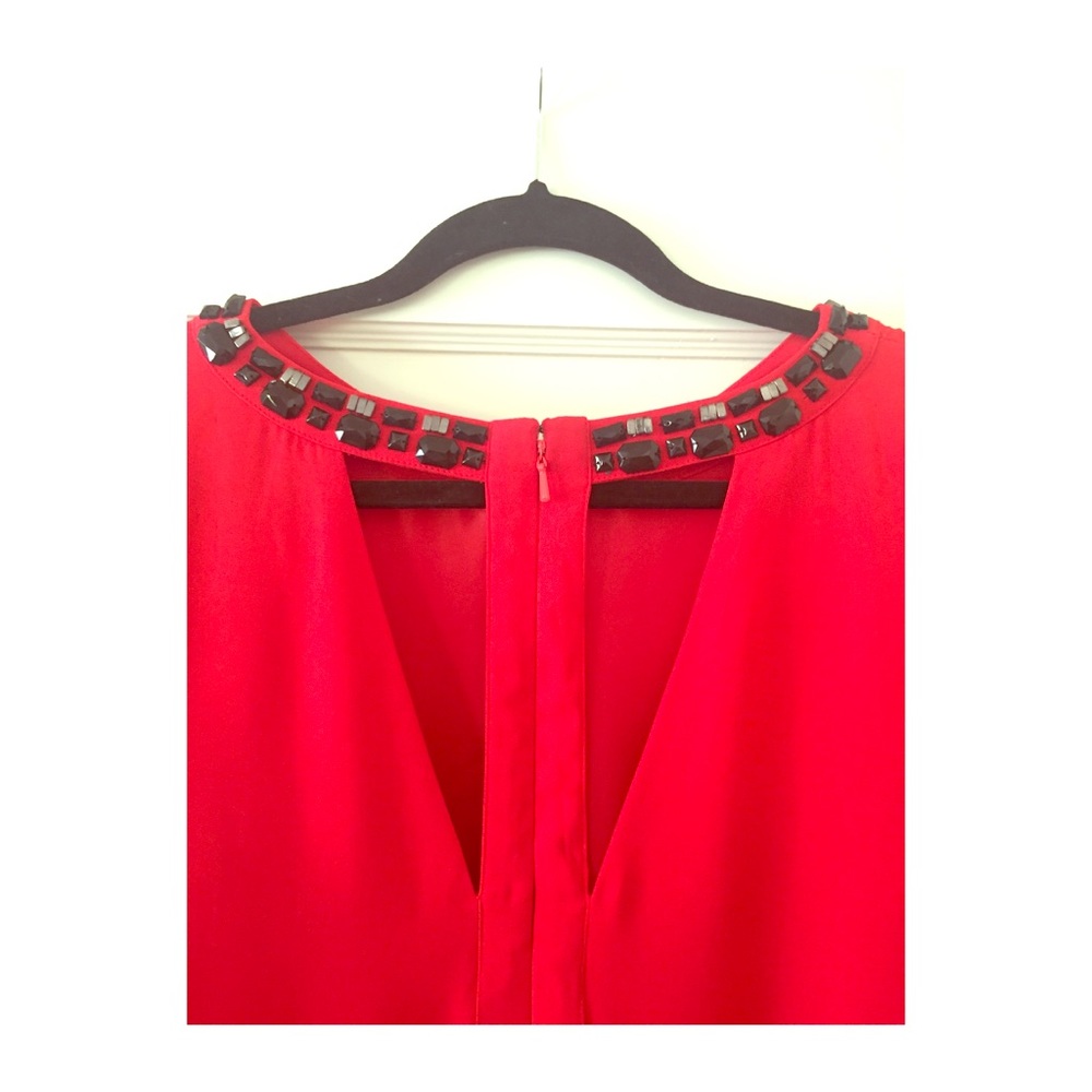 Red shift dress, London designer, size XS-S, 2-4